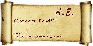 Albrecht Ernő névjegykártya